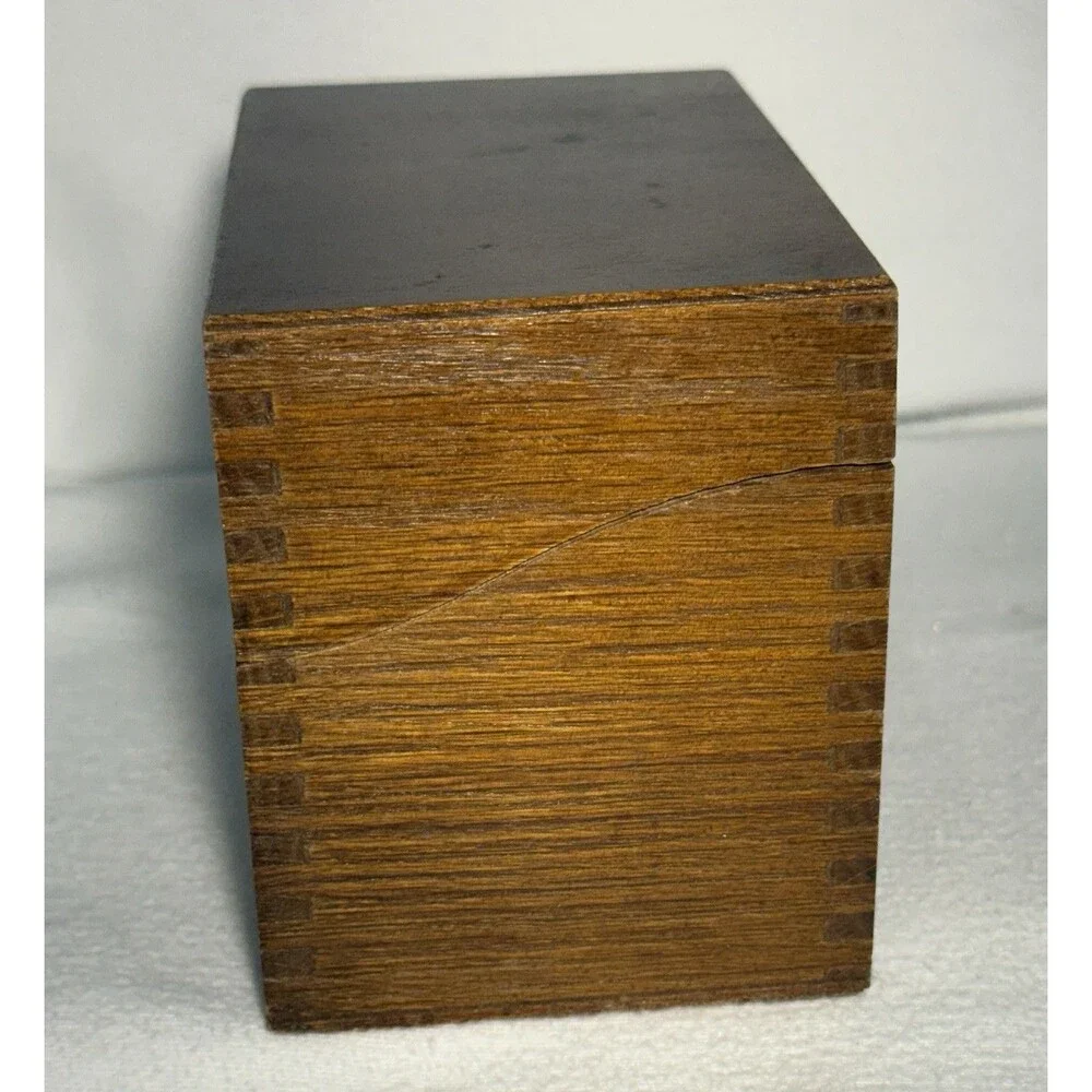 Federco Mid-Century Modern Wood Box Hinged Lid Brass Latch 1957 16x8